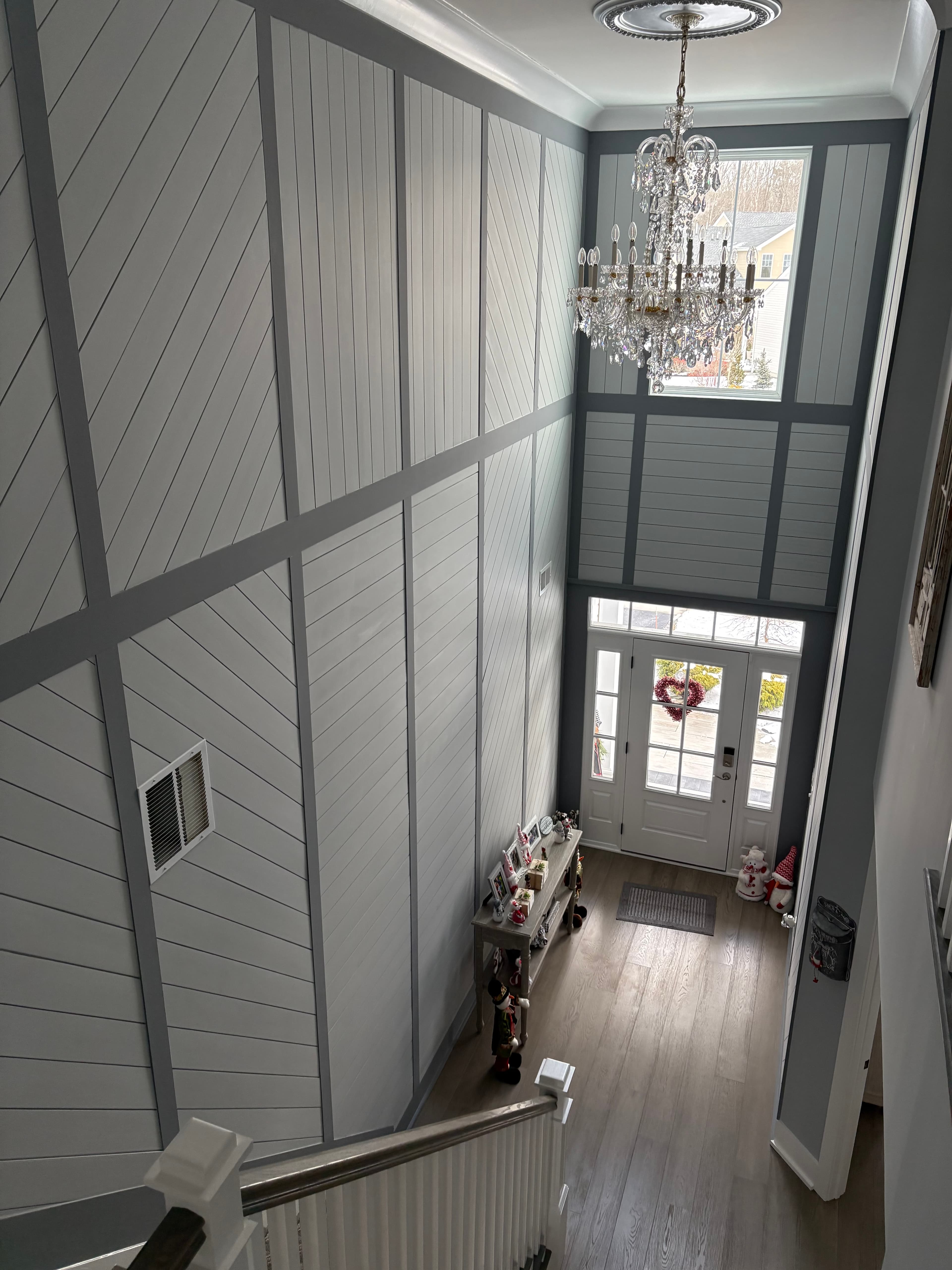 Custom hallway cabinetry and flooring